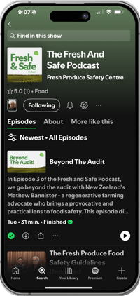 The Fresh And Safe Podcast iPhone mock up